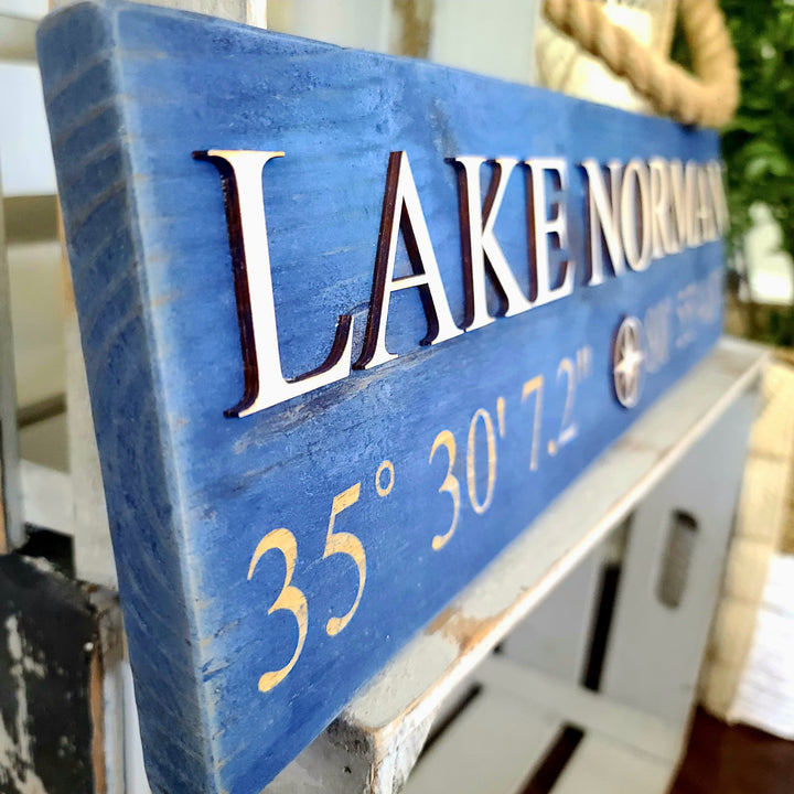 Lake Coordinates Sign | Latitude/Longitude Sign