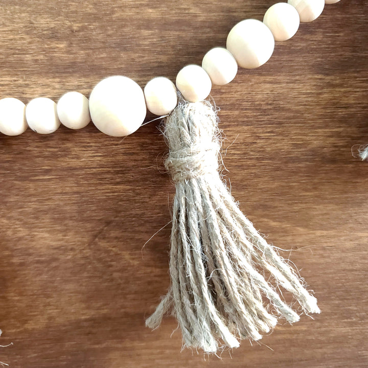 Boho Double Bead Garland Family Name Sign
