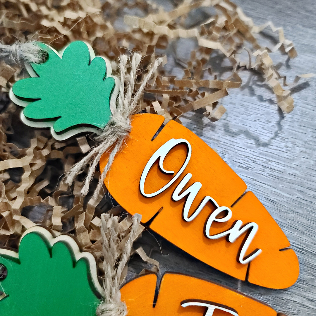 Personalized Carrot Easter Basket Name Tag