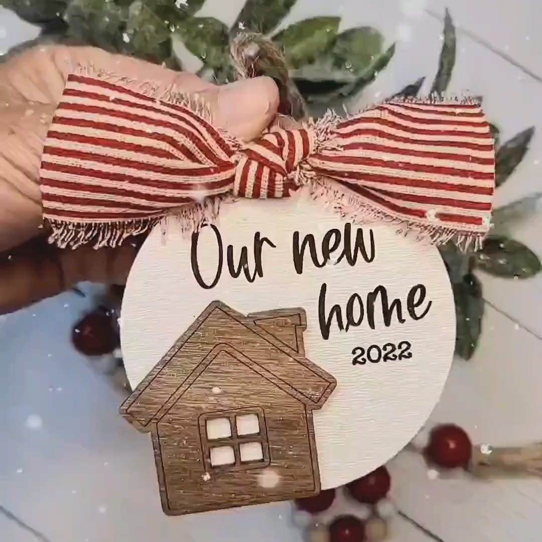 Our First Home Christmas Ornament | Personalized Laser Cut Wood Ornament