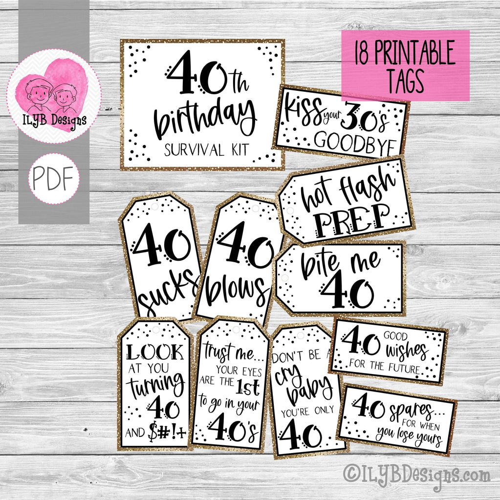40th Birthday Survival Kit Printables PDF Files | ILYB Designs 40th-birthday-survival-kit-printables-pdf-files-ilyb-designs
