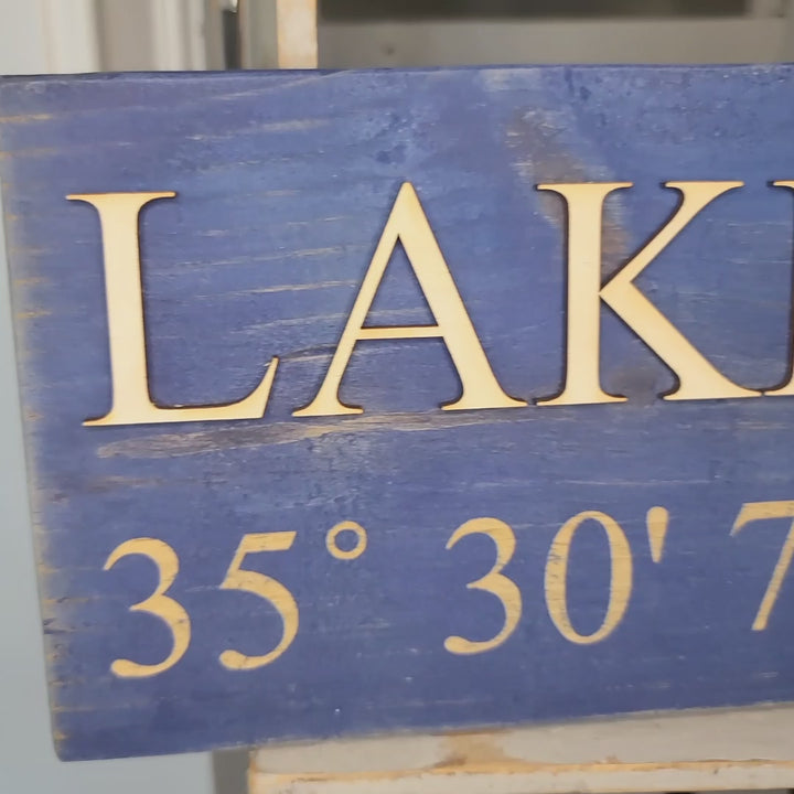 Lake Coordinates Sign | Latitude/Longitude Sign