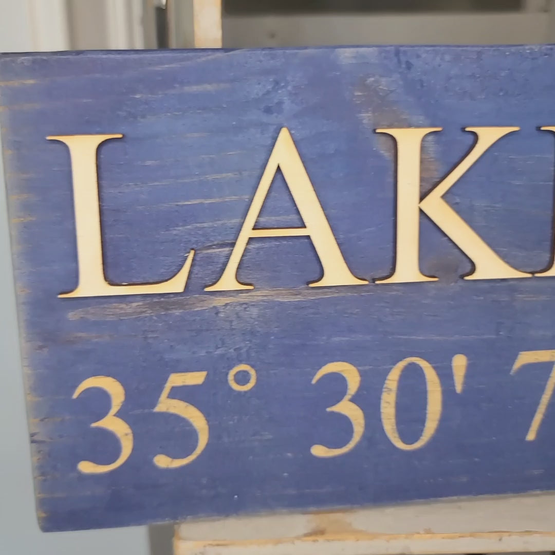Lake Coordinates Sign | Latitude/Longitude Sign
