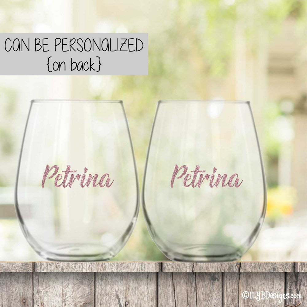50th Birthday Wine Glass Set  -  VINTAGE & 50 SHADES OF FABULOUS - ILYB Designs