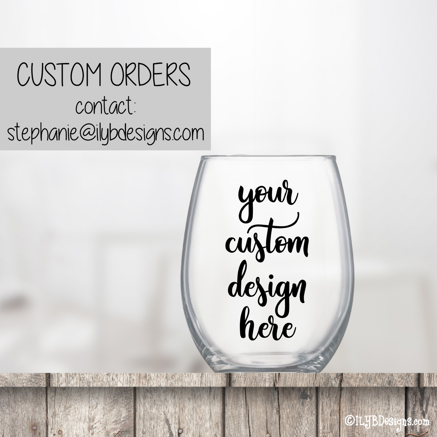 Stemless Wine Glass - Personalized Wine Glass - AGE & GLASSES OF WINE SHOULD NEVER BE COUNTED - ILYB Designs