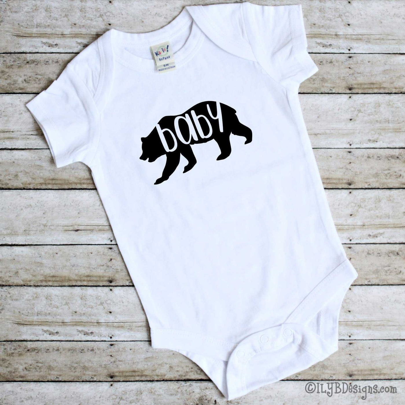 Baby Bear Baby Gift Set - Mommy Bear Daddy Bear Wine Glasses - Baby Bear Bodysuit - ILYB Designs
