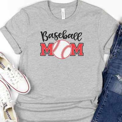 Baseball Mom Shirt with Baseball | Sports Mom Tee