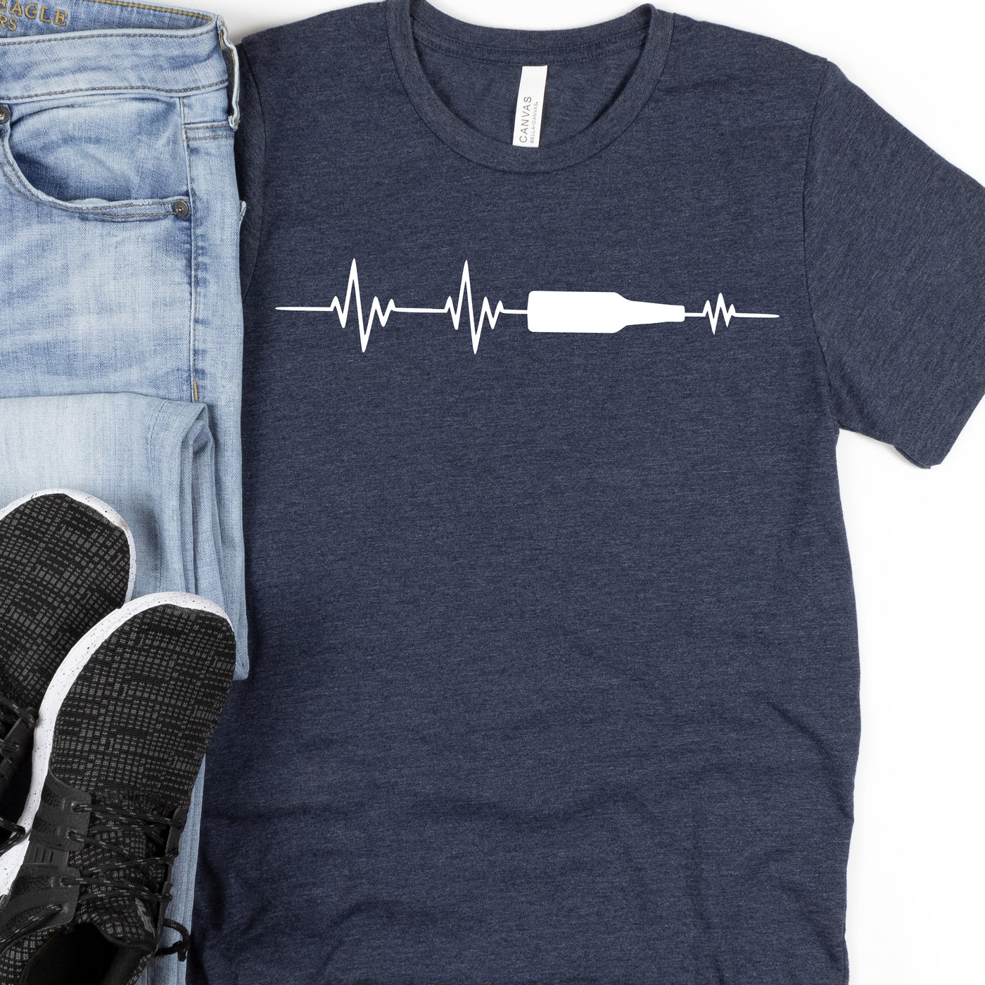 Beer Bottle Heartbeat | Funny Drinking Shirts