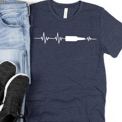 Beer Bottle Heartbeat | Funny Drinking Shirts