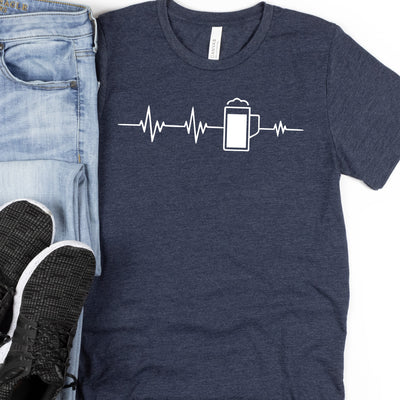 Beer Mug Heartbeat | Funny Drinking Shirts