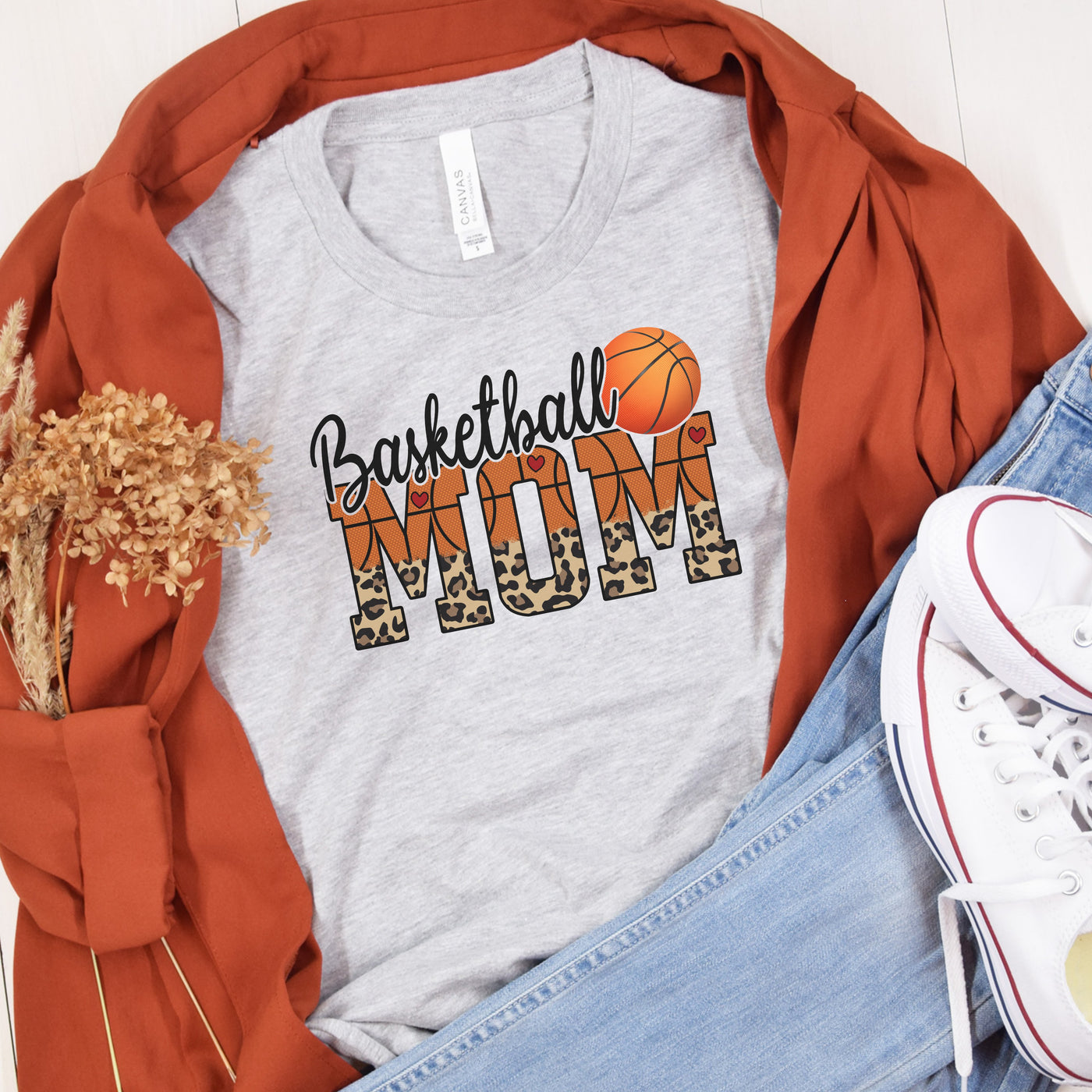 Basketball Mom Leopard Shirt | Sports Mom Tee