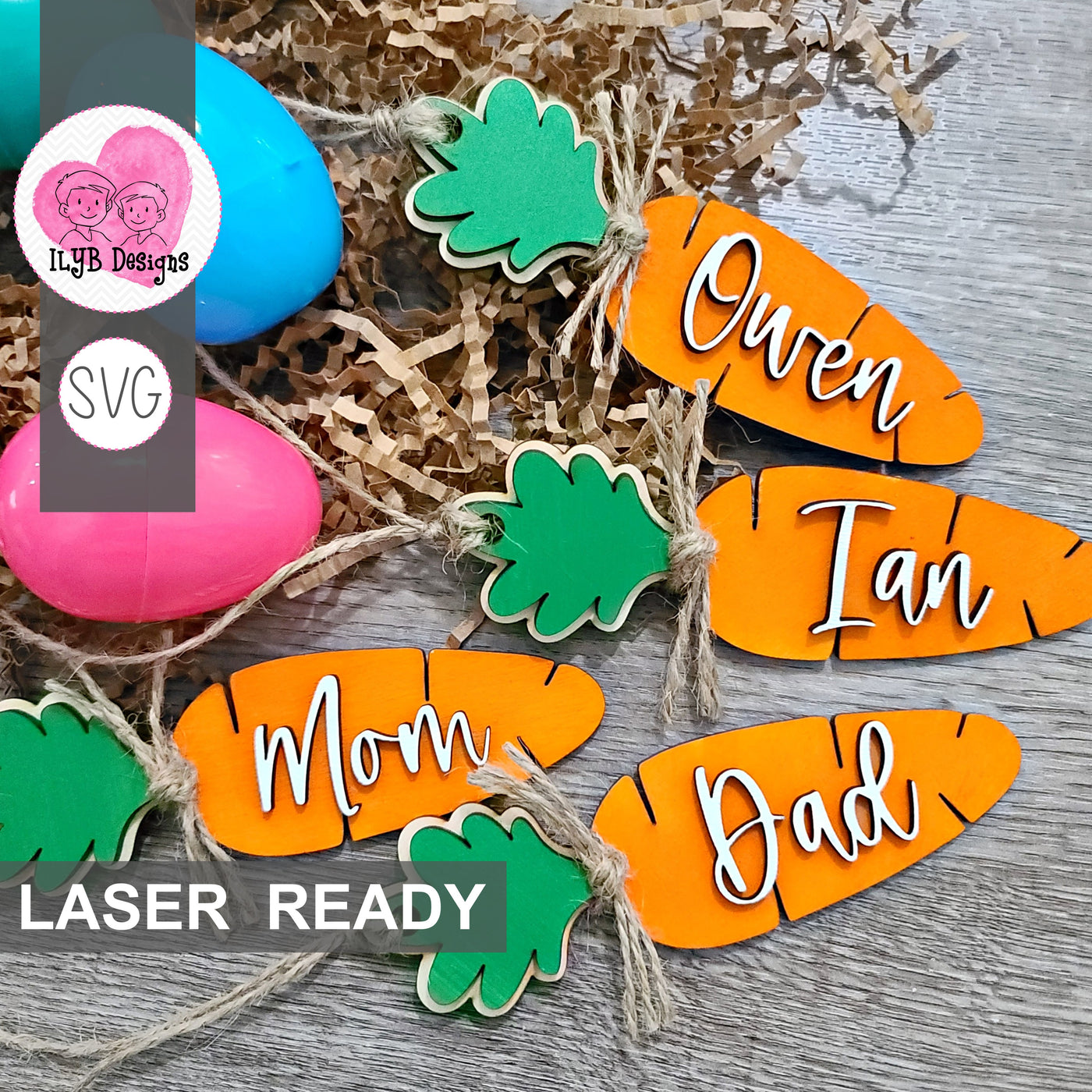 Carrot Easter Basket Tag | Laser Cut SVG File
