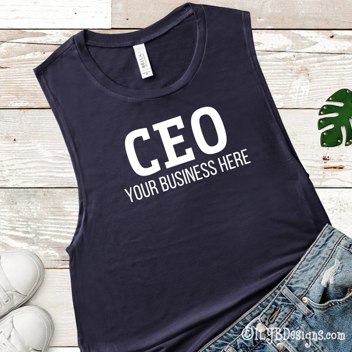 CEO Muscle Tank - Custom Business Tank - Personalized CEO Tank - ILYB Designs