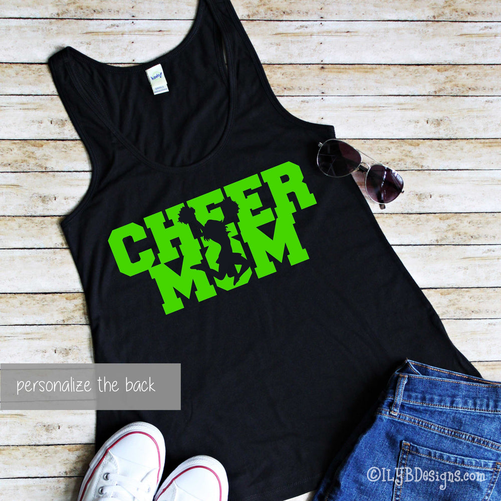 Cheer Mom Tank - Cheer Mom Shirt - Personalized Cheer Mom Shirt - Cheer Competition Shirt - ILYB Designs