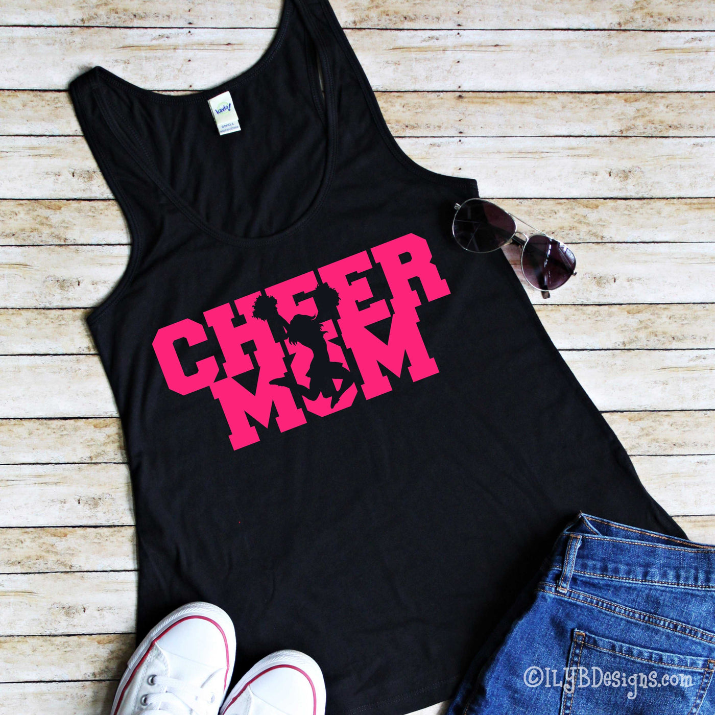 Cheer Mom Tank - Cheer Mom Shirt - Personalized Cheer Mom Shirt - Cheer Competition Shirt - ILYB Designs
