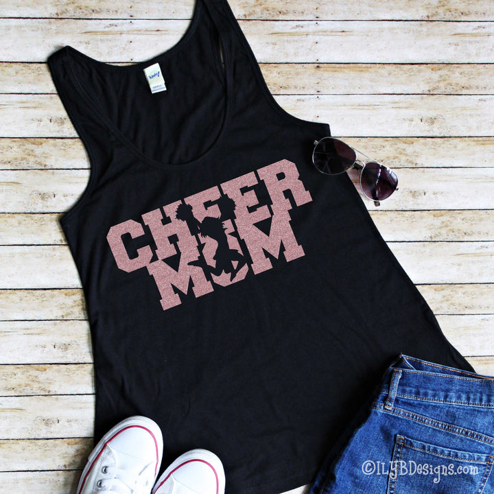 Cheer Mom Tank - Cheer Mom Shirt - Personalized Cheer Mom Shirt - Cheer Competition Shirt - ILYB Designs