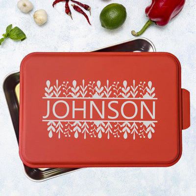 Personalized Cake Pan with Laser Engraved Lid | Monogram Design