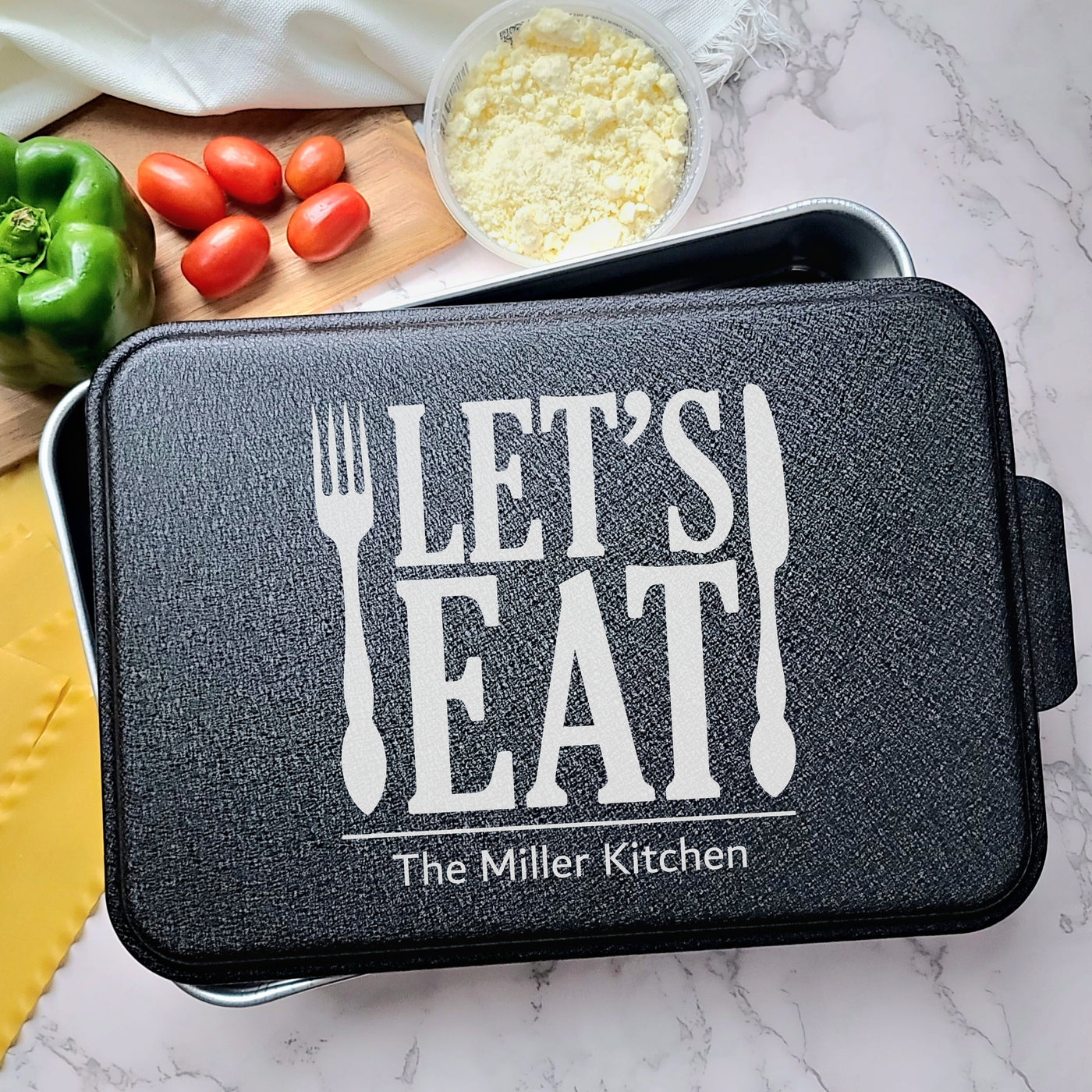 Personalized Cake Pan with Laser Engraved Lid | Utensils Design