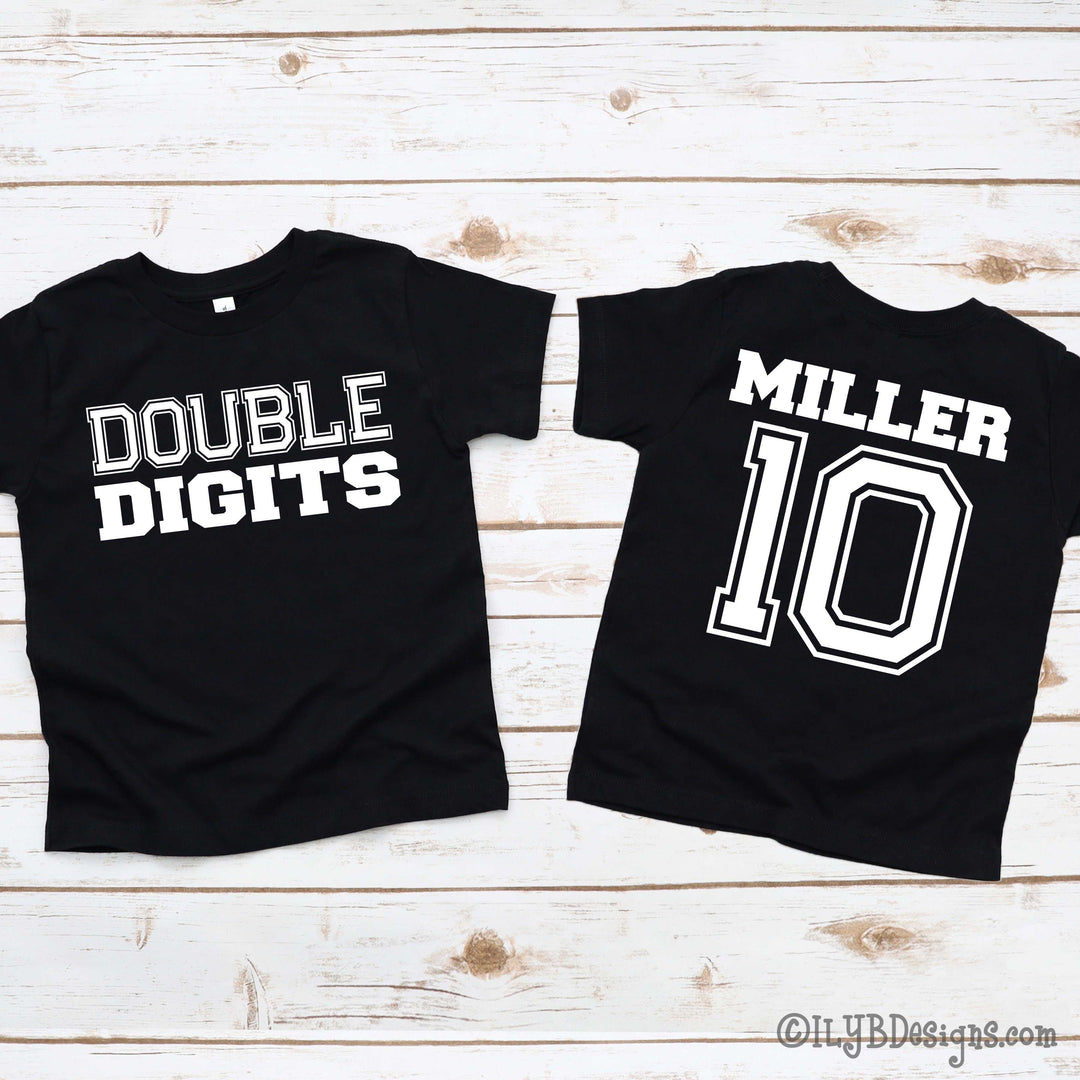 DOUBLE DIGITS 10th Birthday Shirt - Tenth Birthday Shirt - ILYB Designs