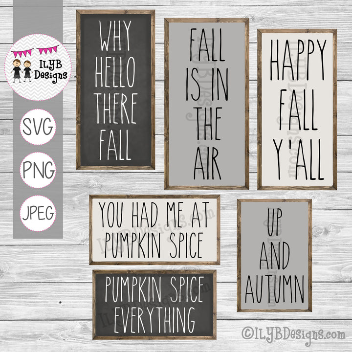 Fall Sayings SVG, PNG, and JPEG Cut Files - ILYB Designs