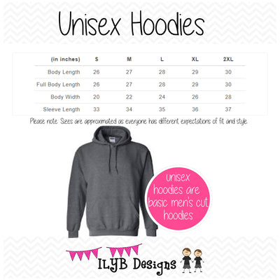 unisex hoodies size chart