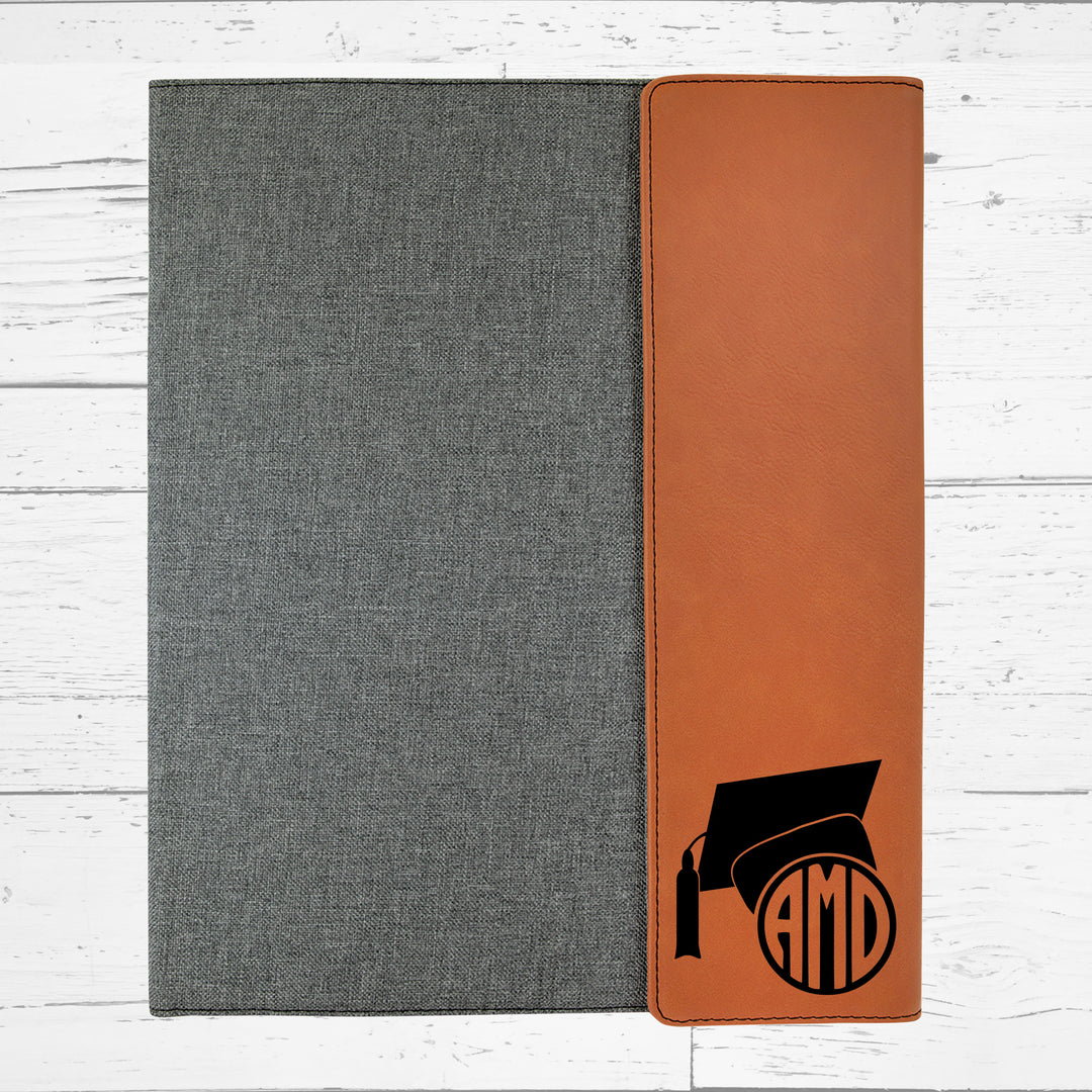 Personalized Graduation Gift | Custom Engraved Portfolio with Refillable Notepad