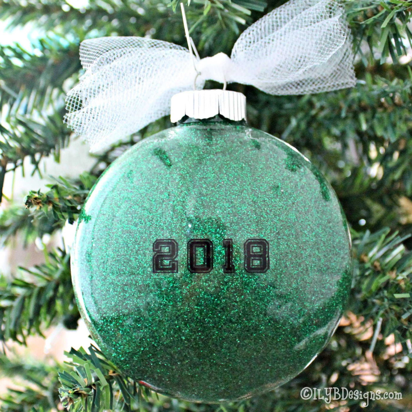 Football Christmas Ornament Personalized Glitter | Sports Ornament | Personalized Glitter