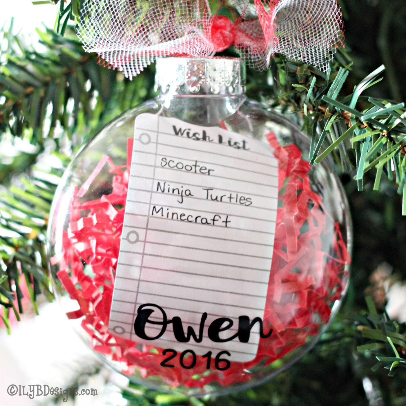Christmas Wish List Ornament | "All I Want For Christmas" | Personalized Shatterproof