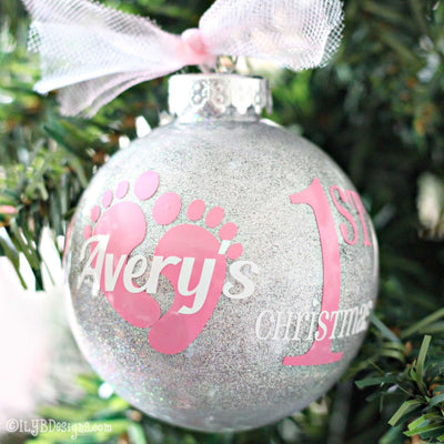 Baby's 1st Christmas Ornament Baby Girl - Baby's First Christmas - ILYB Designs