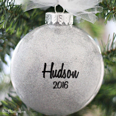 My 1st Christmas Home Adoption Ornament with State Silhouette | Personalized Glitter