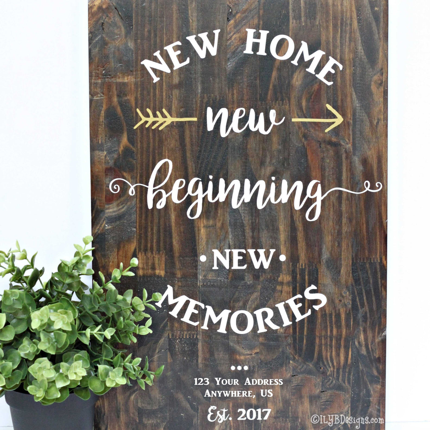 NEW HOME NEW BEGINNING Sign - ILYB Designs