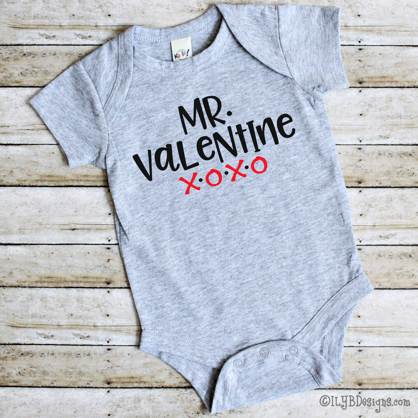 Mr. Valentine Infant Bodysuit - Baby Valentine's Day Bodysuit -  Baby Boy 1st Valentine Baby Bodysuit - ILYB Designs