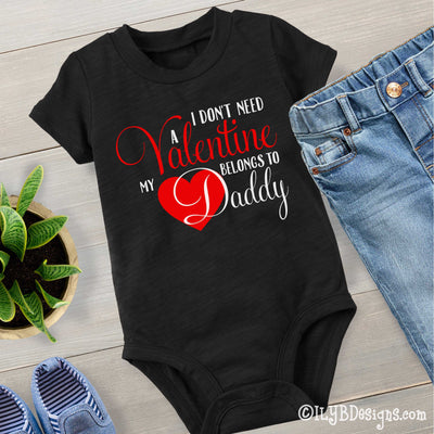 Valentine's Day Baby Bodysuit - My Heart Belongs to Daddy Infant Bodysuit - Daddy's Little Girl Baby's 1st Valentine Baby Shirt - ILYB Designs