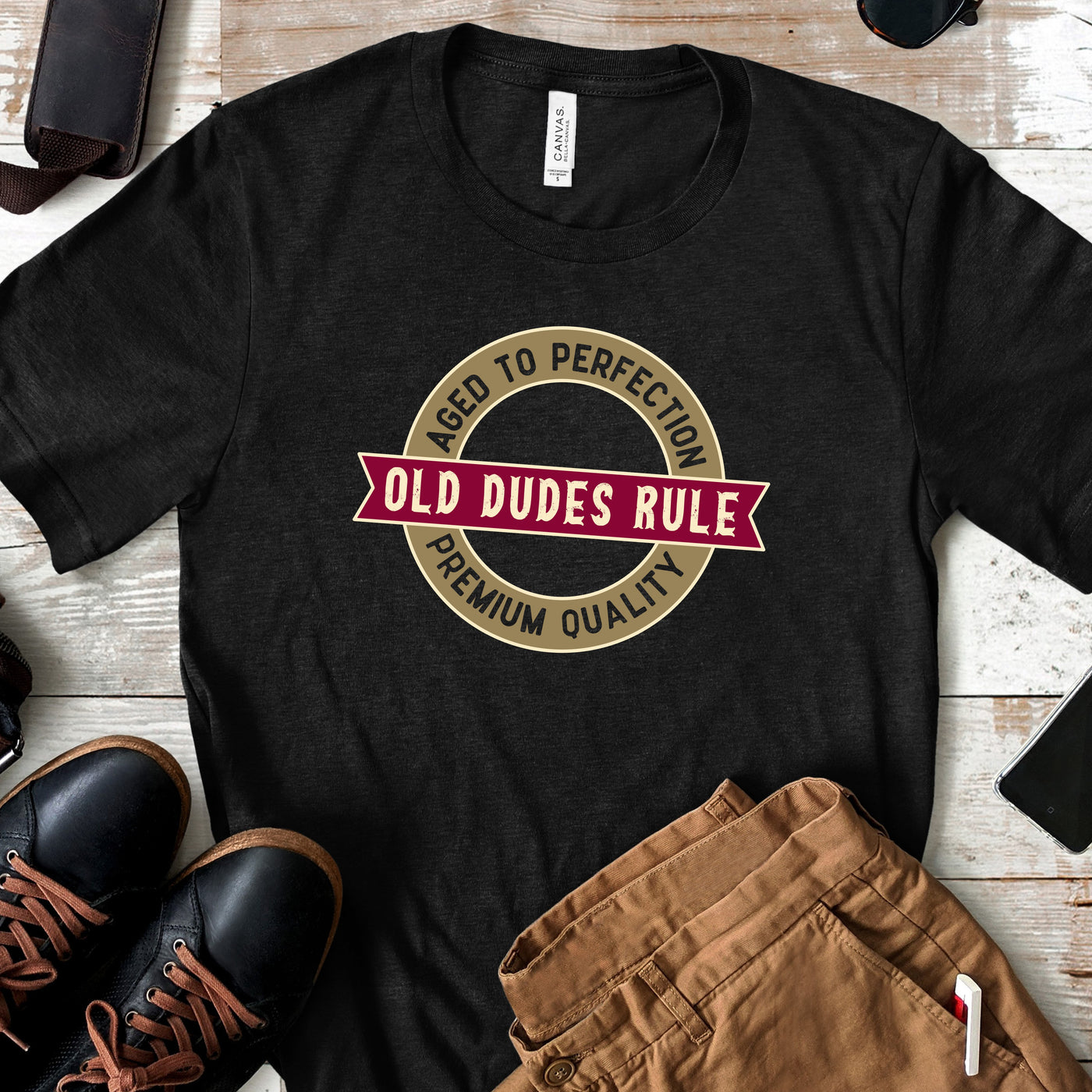 Old Dudes Rule Aged to Perfection Birthday Shirt | Men's Funny Birthday Tee