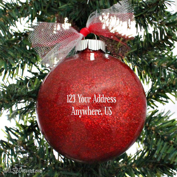 Our New Home Christmas Ornament with State Outline | Realtor Ornament | Personalized Glitter