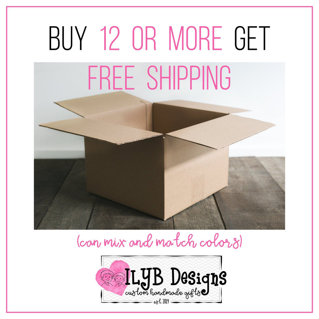 Buy 12 or more blank tumblers and get free shipping. You can mix and match colors.