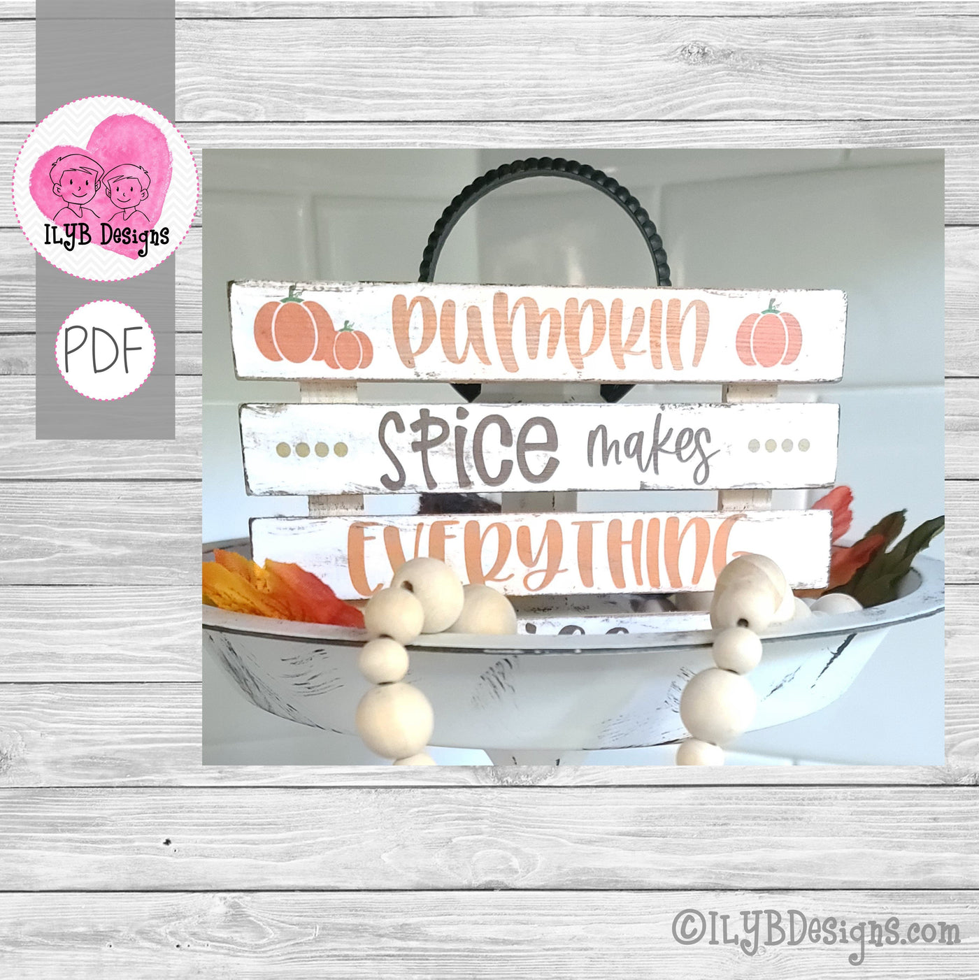 Pumpkin Spice Makes Everything Nice Mini Pallet Sign Printable