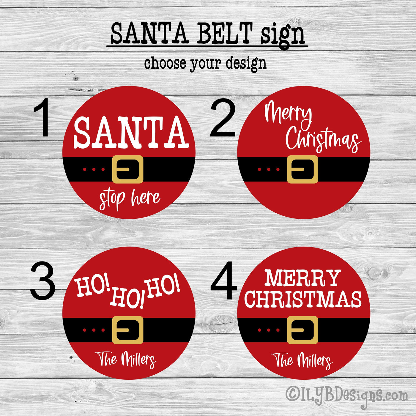 Santa Belt Round Door Hanger | Laser Cut Christmas Sign
