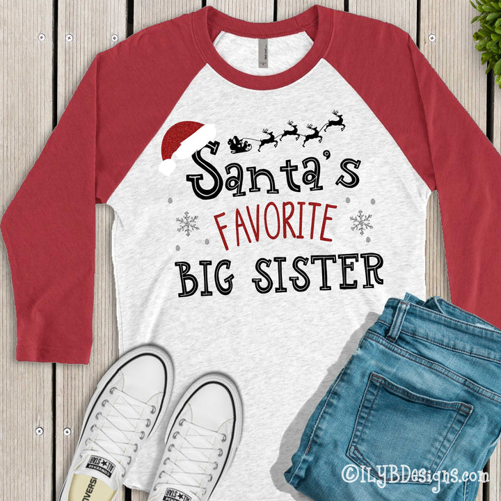 Santa's Favorite Christmas Shirt - Christmas Santa Shirt - Christmas Baseball Raglan Shirt - ILYB Designs