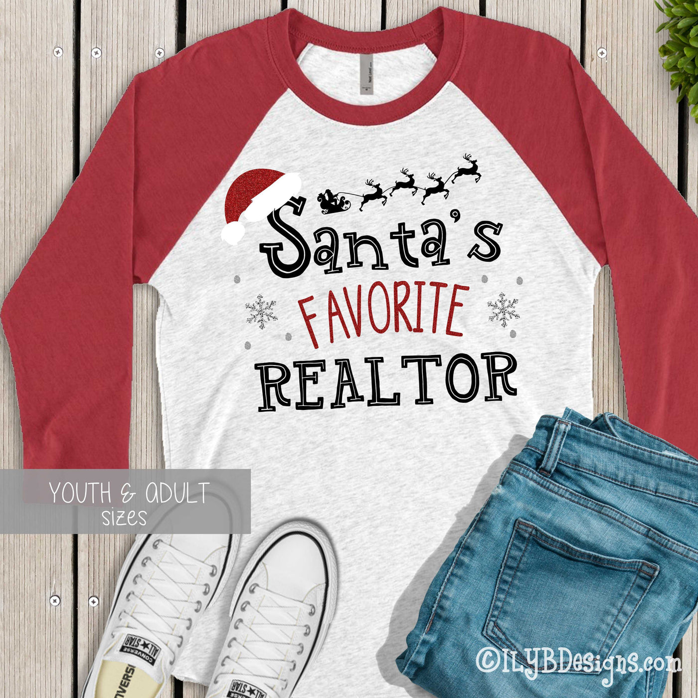 Santa's Favorite Christmas Shirt - Christmas Santa Shirt - Christmas Baseball Raglan Shirt - ILYB Designs