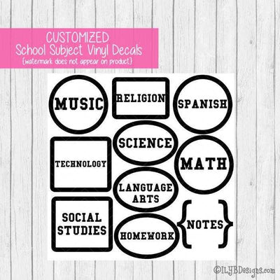 Back to School Subject Labels - CUSTOMIZED School Subject Labels for Boys - ILYB Designs