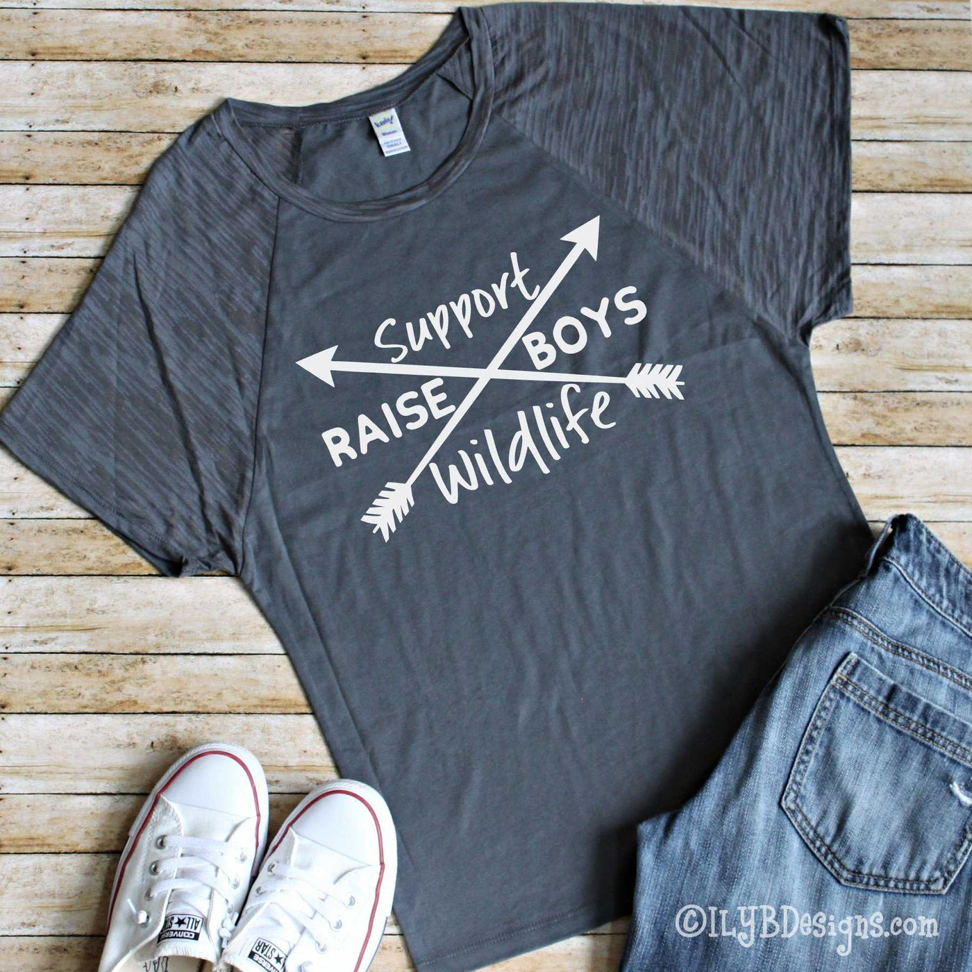 SUPPORT WILDLIFE RAISE BOYS Custom T-Shirt - Mom of Boys Shirt - ILYB Designs