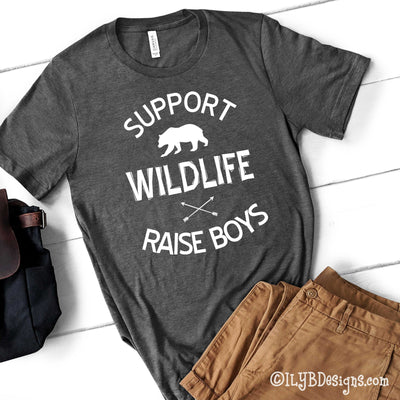 Support Wildlife Raise Boys Men's T shirt - Dad Shirt Sayings - Dad T shirts - Funny Dad Shirt - ILYB Designs