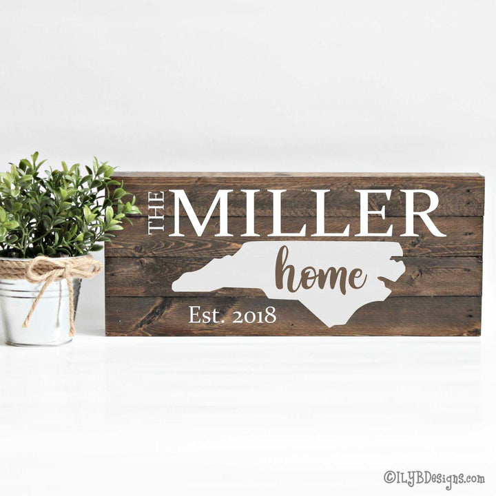 HOME STATE sign STATE HOME ESTABLISHED sign FAMILY ESTABLISHED sign PAINTED WOOD sign - ILYB Designs