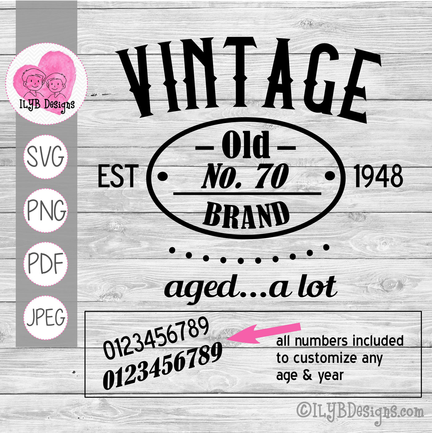 Vintage Aged a Lot SVG, Vintage Birthday SVG Cut File - ILYB Designs
