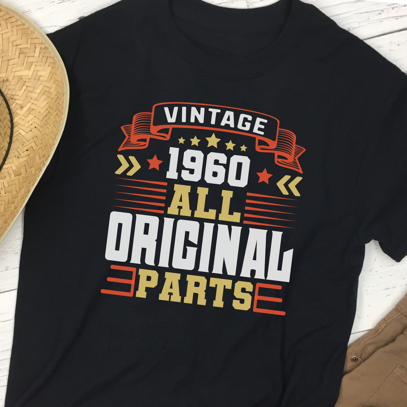 Vintage Banner All Original Parts (ANY YEAR) Birthday Shirt | Men's Funny Birthday Tee