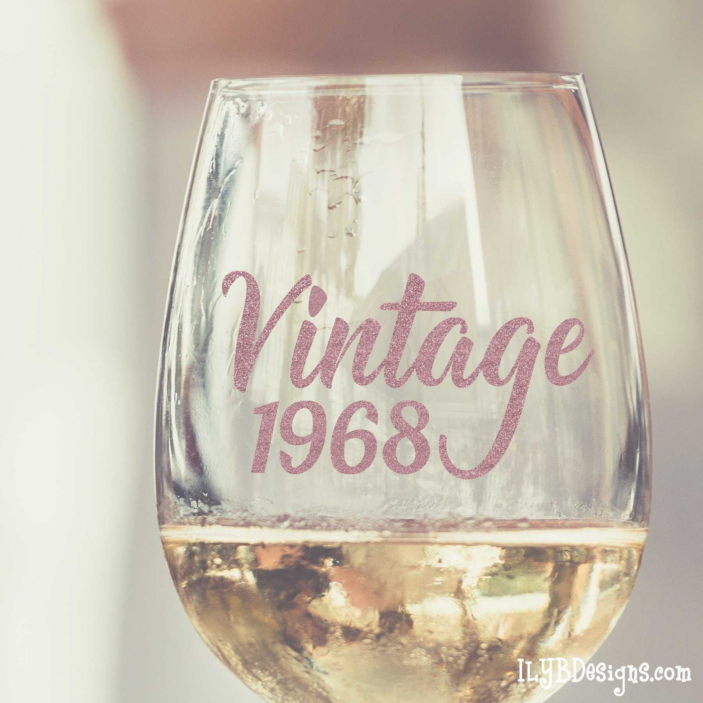 50th Birthday Wine Glass - VINTAGE (YEAR) - ILYB Designs