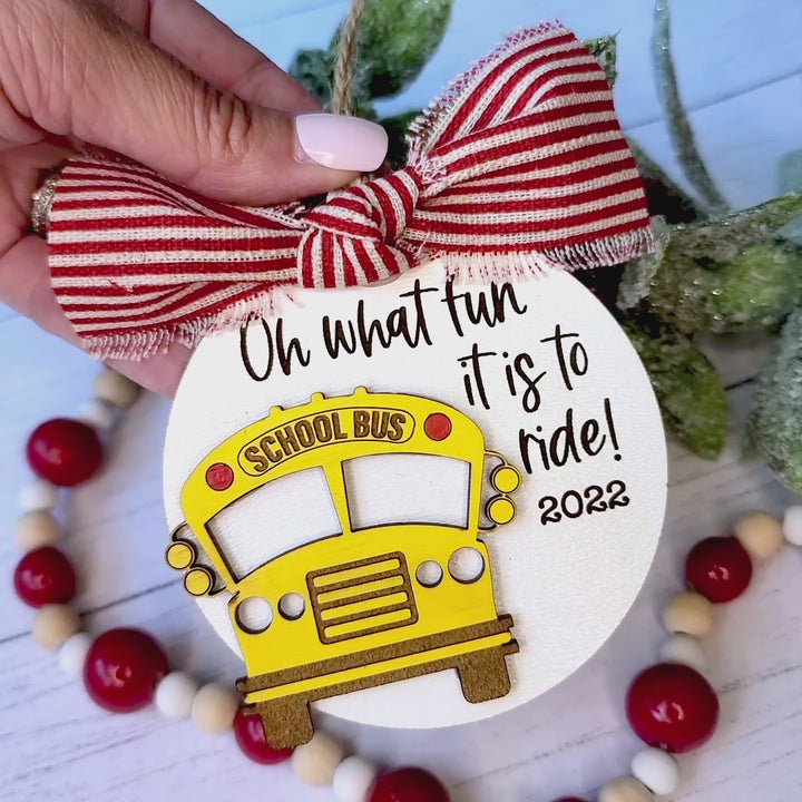 School Bus Driver Ornament | Personalized Laser Cut Wood Ornament