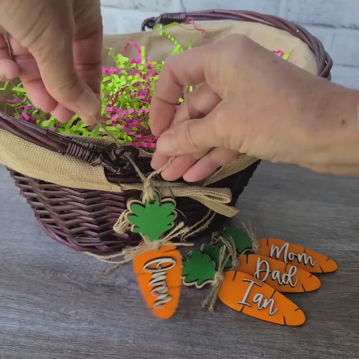 Personalized Carrot Easter Basket Name Tag