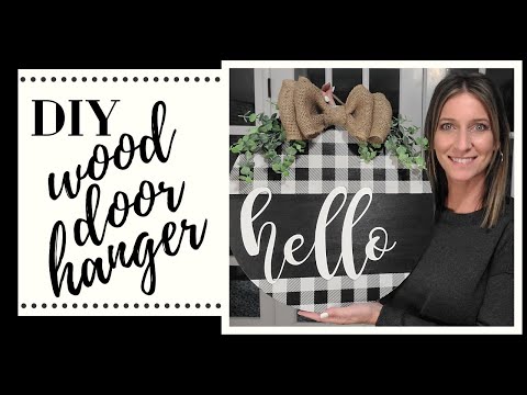 Round Split Design Hello Door Hanger Sign | Laser Cut SVG File